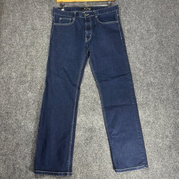 Refuse Jeans Mens 36 Cotton Medium Wash Embroidered Pockets Straight Leg Y2K - Picture 1 of 9